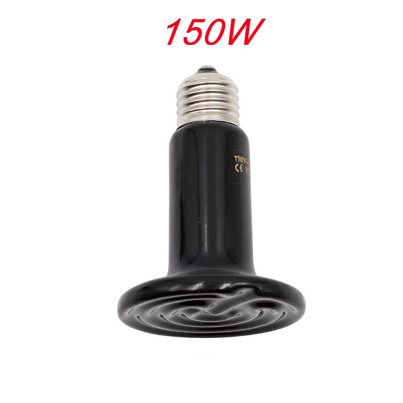 Kæledyrsvarmelampe keramisk emitter varmepære 25w/50w/75w/100w/150w/200w mini infrarød varmelampe til krybdyrslangeskildpadder: 150w