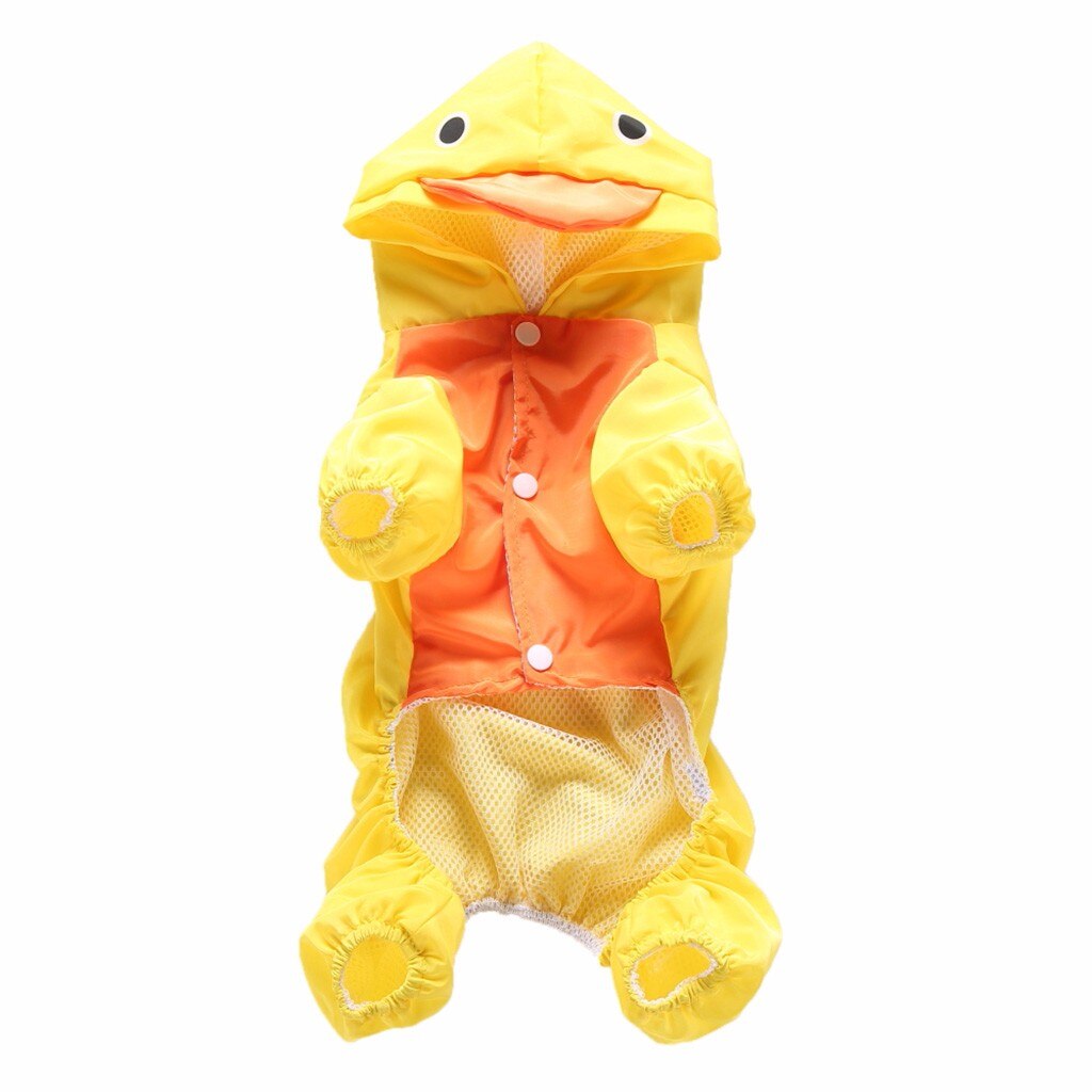 dog Reflective Raincoat Dog Rain Jacket Jumpsuit Waterproof Pet Clothes Safety Rainwear For Pet Small Medium Dogs Puppy: Yellow / XS