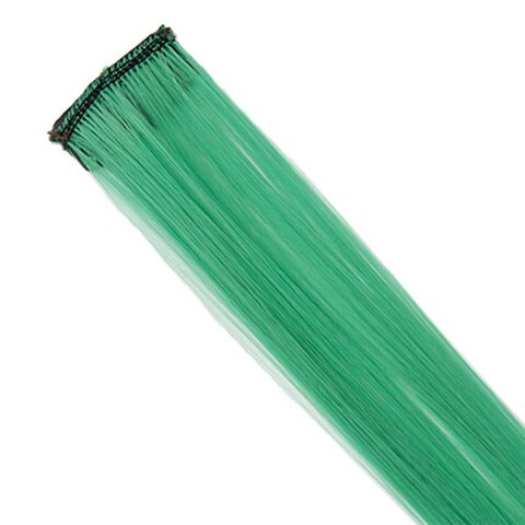 Extension synthétique longue lisse 20 pouces-Sallyhair | Postiche à pince une pièce rose jaune bleu violet pour femmes: Grass green
