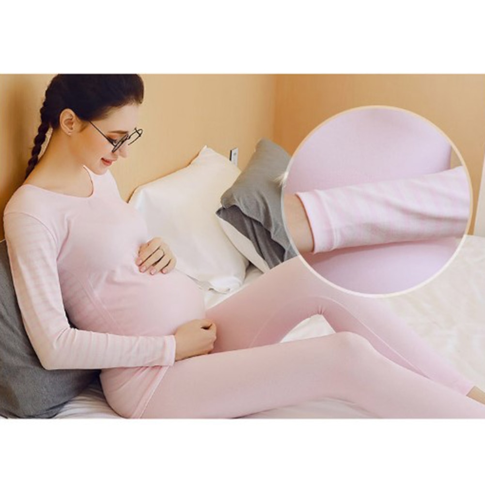 Schwangere Frau Lange Hülse Nachtwäsche Pflege Schwangerschaft Dame O Hals Schlinge Baumwolle Hosen Stillen Spitzen Anzug Homewear