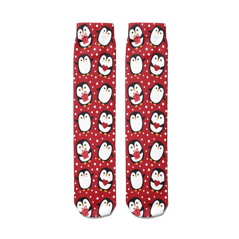 Calzini in cotone pinguino con stampa 3d di moda per donna calzini casuale unisex con pinguino alla caviglia calzini in cotone Kawaii carino autunno primavera: style7