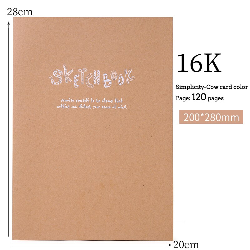 A5 B5 16K Blank Kraft Paper Sketchbook Student Painting Book Art Painting Paper Teacher Office Student Stationery: 16K Cow card color