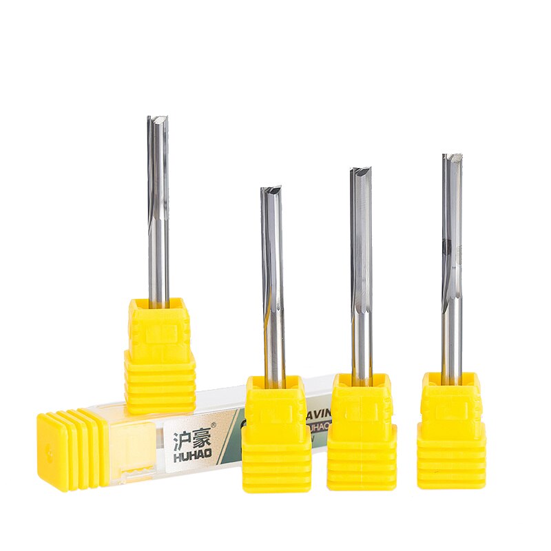 Huhao 1 Pc 4 Mm Twee Fluiten Straight Router Bits Voor Hout Cnc Rechte Graveerfrezen Carbide Endmills Cutting Frezen gereedschap