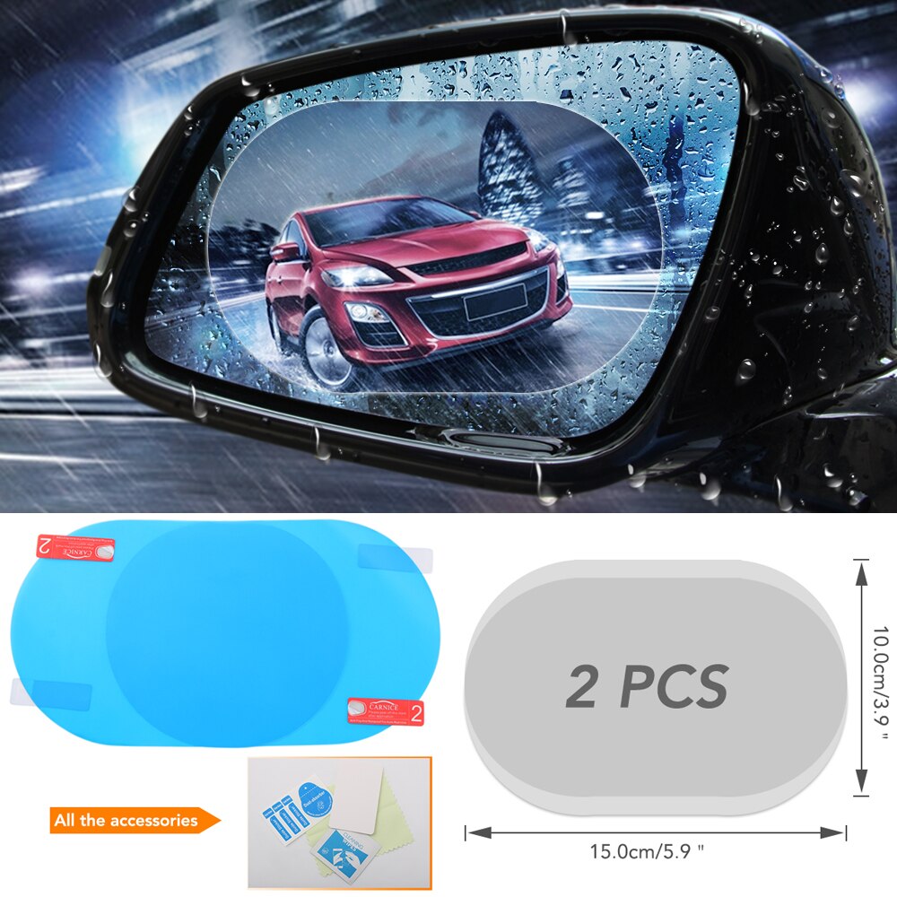 Miroir de voiture antibrouillard fenêtre 2 pièces/ensemble | Film transparent antiglisse pour rétroviseur de voiture, Film de protection, autocollant de voiture imperméable à la pluie