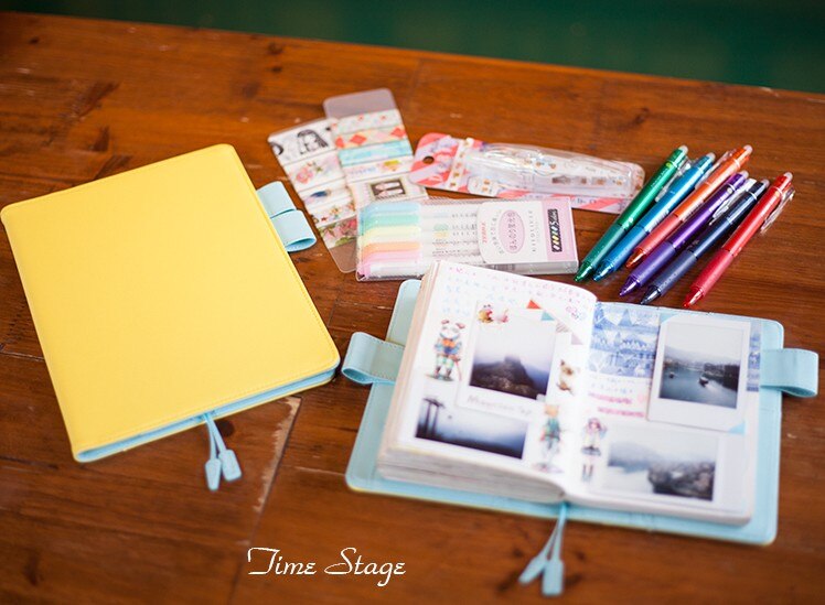 japan A6 a5 notebook stationery diary billbook hobo specifications cover japanese style cover lemon pu leather