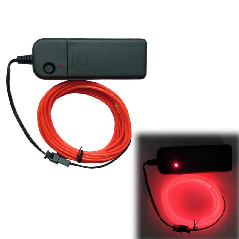 Di incandescenza Legare di EL Luce Al Neon Auto Luci Della Stringa Decorazione Auto Luce Al Neon Lampada A LED Flessibile Ha Condotto La Luce di Striscia di Accessori Auto interno Più Nuovo: red