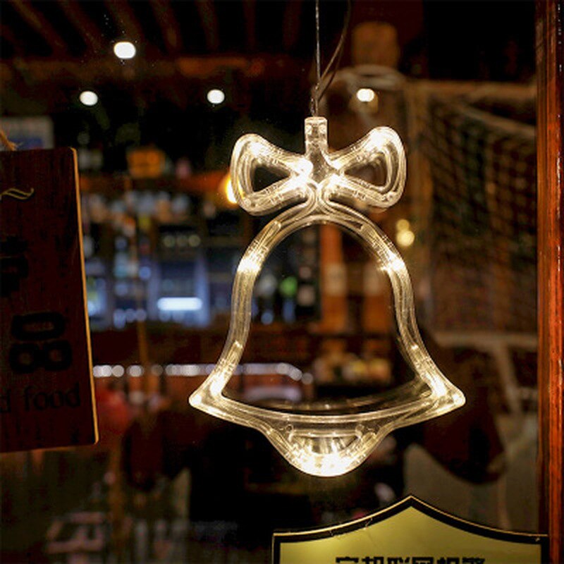 Julepynt lys bjeller snømann lys led klistremerke lys jule jule lys krans for hjemmeinnredning festival dekor