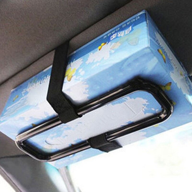 Zwarte Auto Zonneklep Tissue Papier Doos Houder Auto Auto Organizer Papieren Handdoek Box Frame Auto Pape Doos Clip Houder