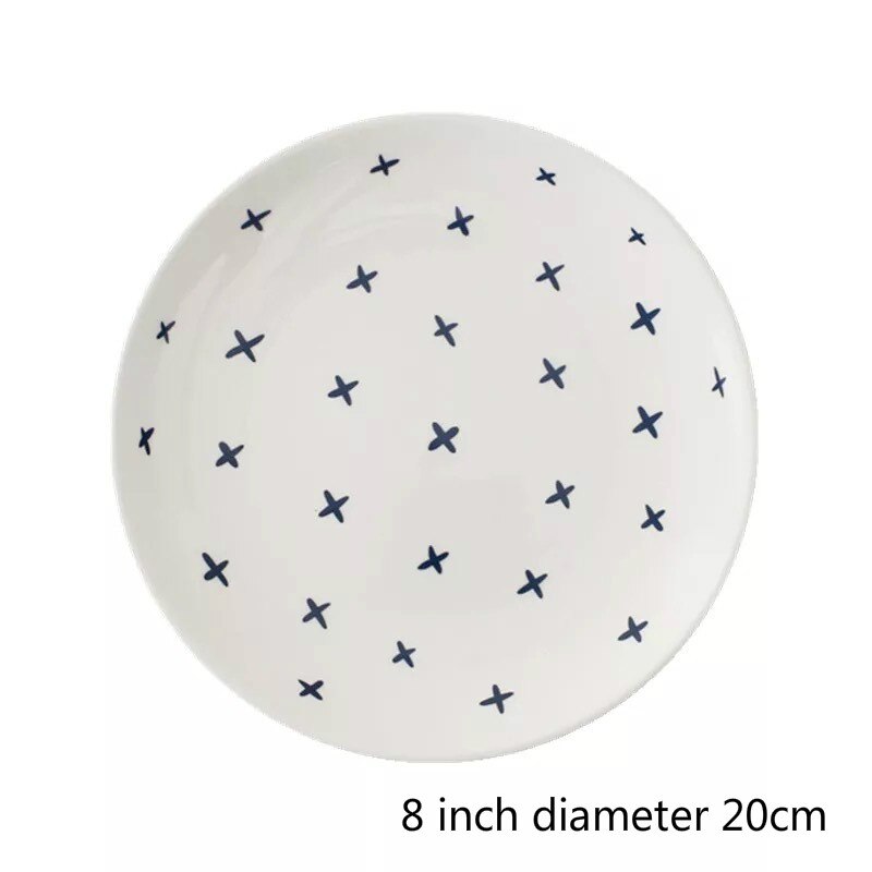 Creatieve Japanse Keramische Plaat Lage Bone China Schotel Set Brief Eenvoudige Paar Ontbijt Plaat: Style L