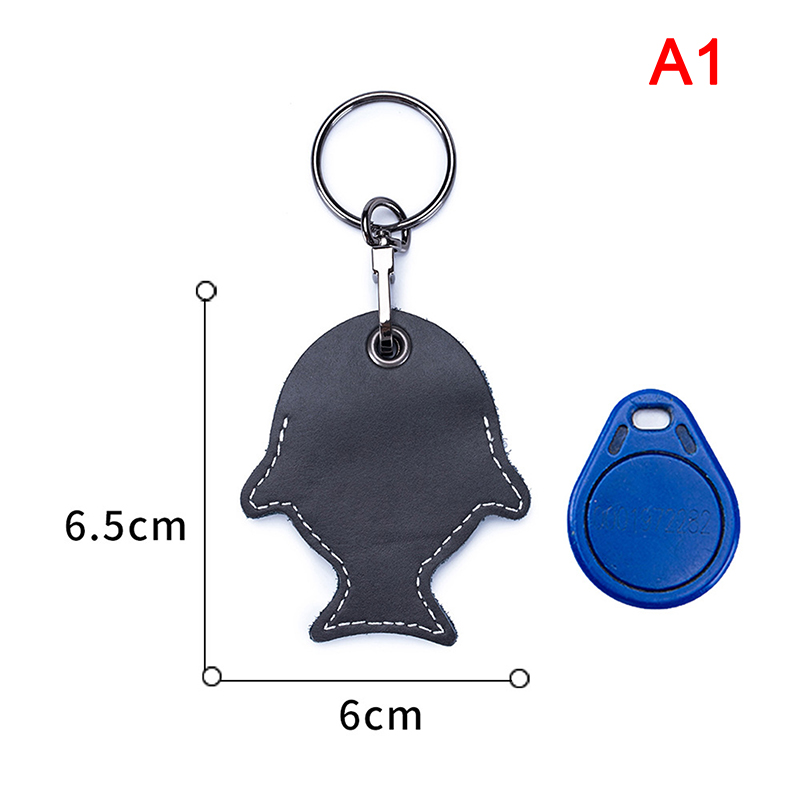 Leuke Sleutelhanger Pocket Koeienhuid Lederen Ic Id Toegang Card Cover Voor Autosleutel Portemonnee Clip Ring Vrouwen Mannen Accessoires diy: A1