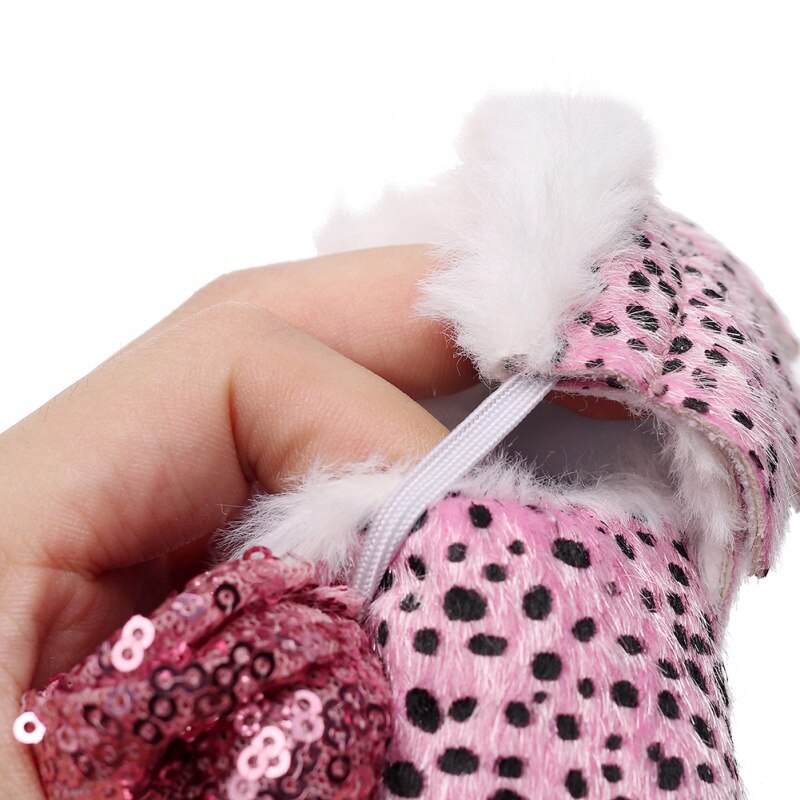 Bonitos zapatos de invierno para niñas de 0 a 24 meses con de leopardo y lazo, zapatos suaves y bonitos para niñas, botas de nieve infantil, zapatos para niños pequeños
