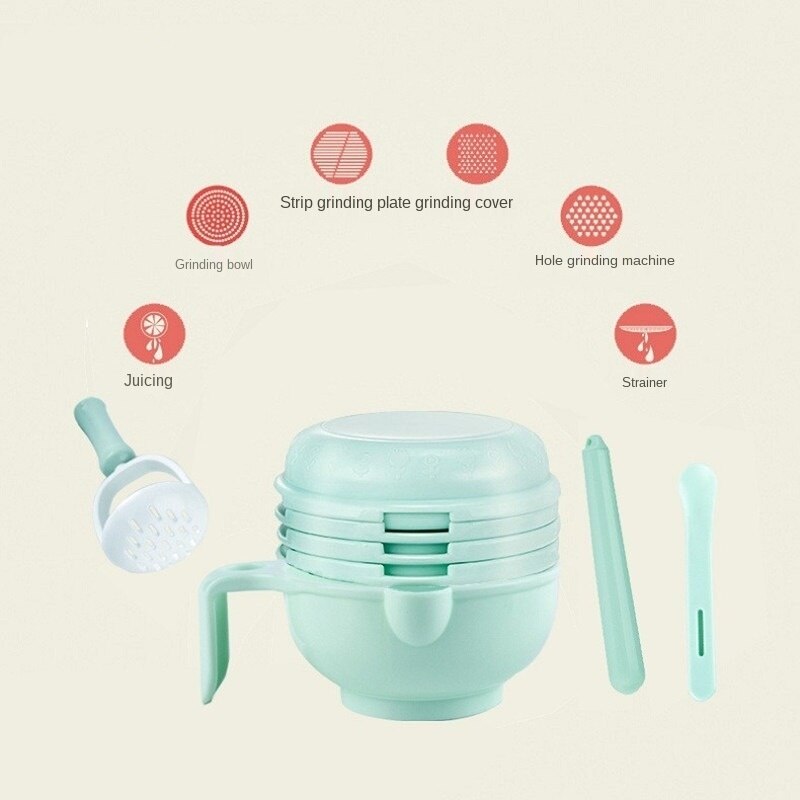Baby Voedingssupplement Slijpen Kom Handleiding Voedselmolen Fruit Puree Schaar Koken Baby Voedingssupplement Machine Tool Set
