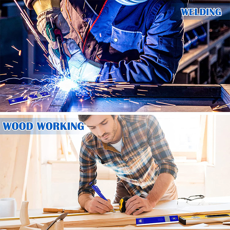 Snekkerblyanter med 2.8mm refiller, langneset, dyp hullspiss, mekanisk tusj, innebygd spisser for trebearbeiding, tegning