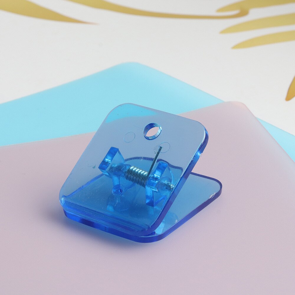 Clips de couture en plastique, 10 pièces, Clip d&#39;angle acrylique, reliure à longue queue pour fournitures de couture, Clip de chemise, pinces pour tissu: transpt blue 10pcs