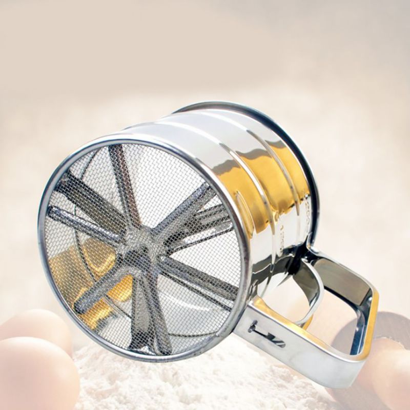Stainless Steel Fine Mesh Flour Sifter Colander Baking Icing Sugar Shaker Pastry Tools Strainers Fine Sieve Hand Held Strainer