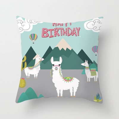 ZENGIA Alpaca Kussenhoes 45*45cm Lama Kussensloop Decoratieve Kussens Voor Bank Alpaka Kussensloop Behandelen Kinderen Verjaardag