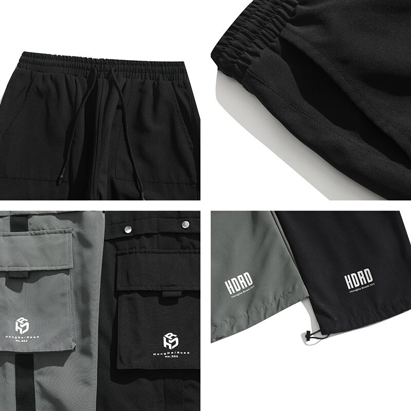 Techwear hip hop bukser med lige ben mænd tøj streetwear kpop tøj koreansk stil joggers harajuku cargo bukser