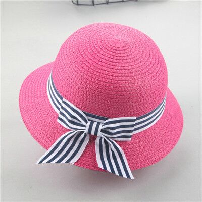 Suogry sommer hat kasket børn åndbar hat stråhat børn dreng piger hatte udendørs strand solhat dragt til 2-6 år gammel: Rosenrød