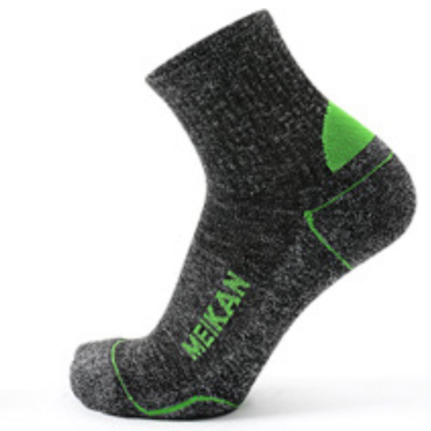 Meikan mærke 2 par profession low cut joggingsok, der transporterer sved hurtigttørre ankel sportsokker til fitness fitness tennis marathon: Grå (ankelsok) / 35-38