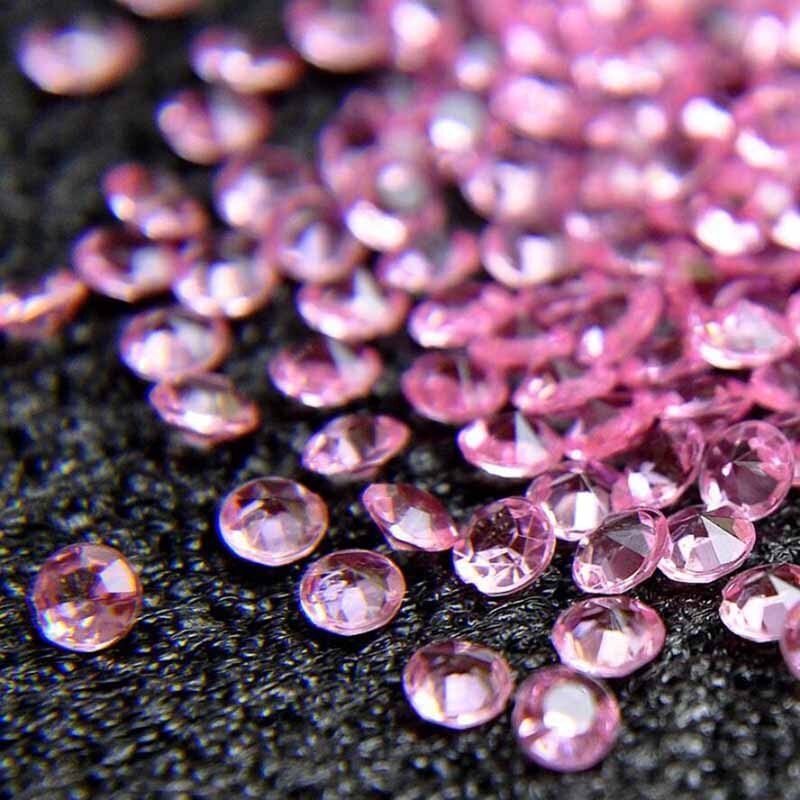 2000 stks Diamond Tabel Scatter Confetti Middelpunt wedding Bridal Shower verjaardag Anniversary bachelorette vrijgezellenfeest Decoratie: pink
