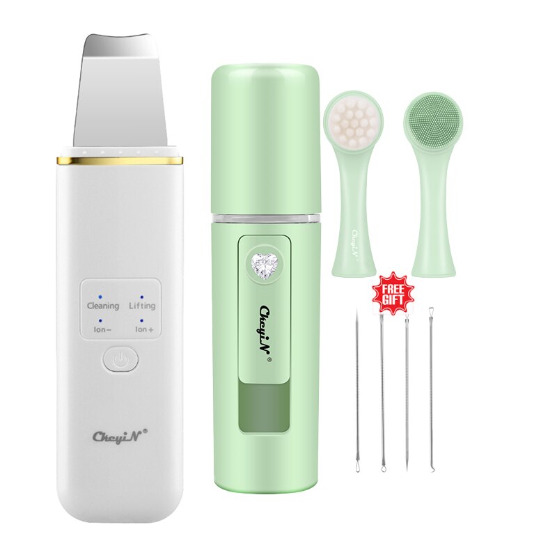 EMS ultrasons visage épurateur points noirs enlèvement tache extracteur acné décapant aspirateur peau visage Spayer pores nettoyant peau: Rouge