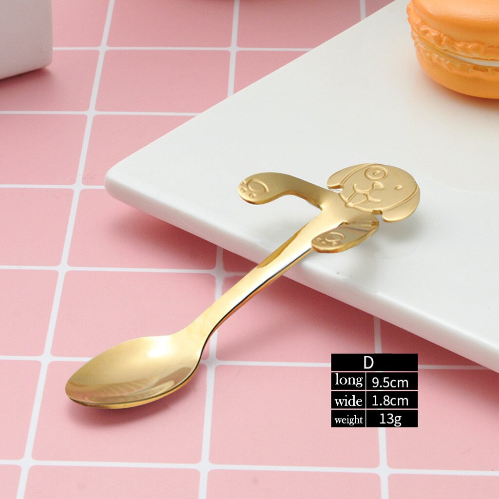 Cute Dog Spoon Long Handle Spoons Flatware Coffee Drinking Tools Kitchen Gadget Kitchen Restaurant Bar Supplies HX0619