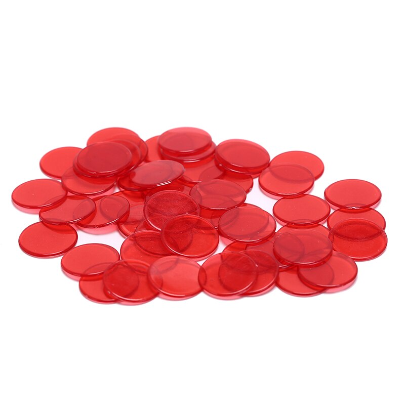 50Pcs 5 Colors Transparent Counters Counting Bingo Chips Plastic Markers Bingo Supplies: A