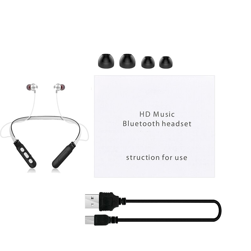 Magnetische Draadloze Bluetooth Oortelefoon Stereo Noise Cancelling Sport Headset met Microfoon Gaming oorhaak Oortelefoon voor IPhone: option 2