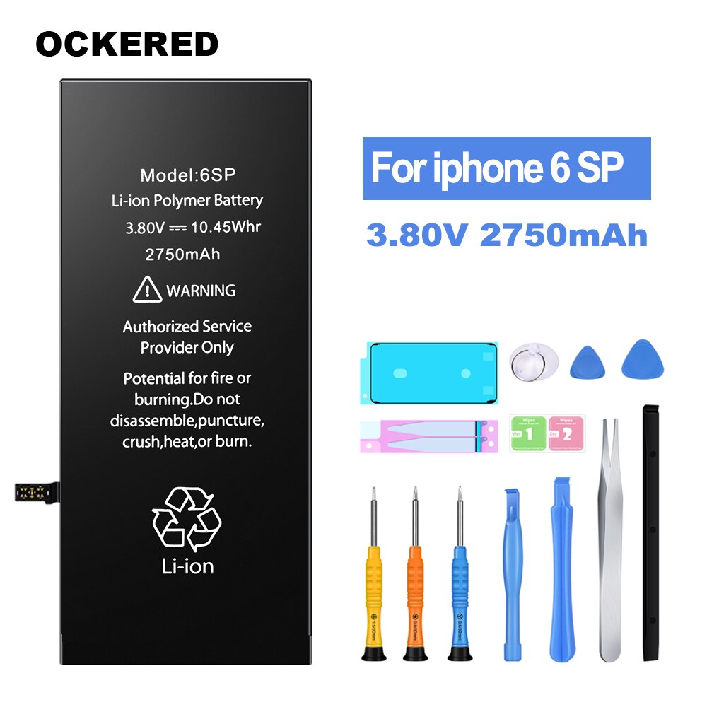 Ockered Batterie Für iPhone 6 6s 5s SE Original Kapazität Bateria Ersatz Batterie Für iPhone 7 8 6SP plus Mit Kostenlose Tools: for 6SP 2750mAh