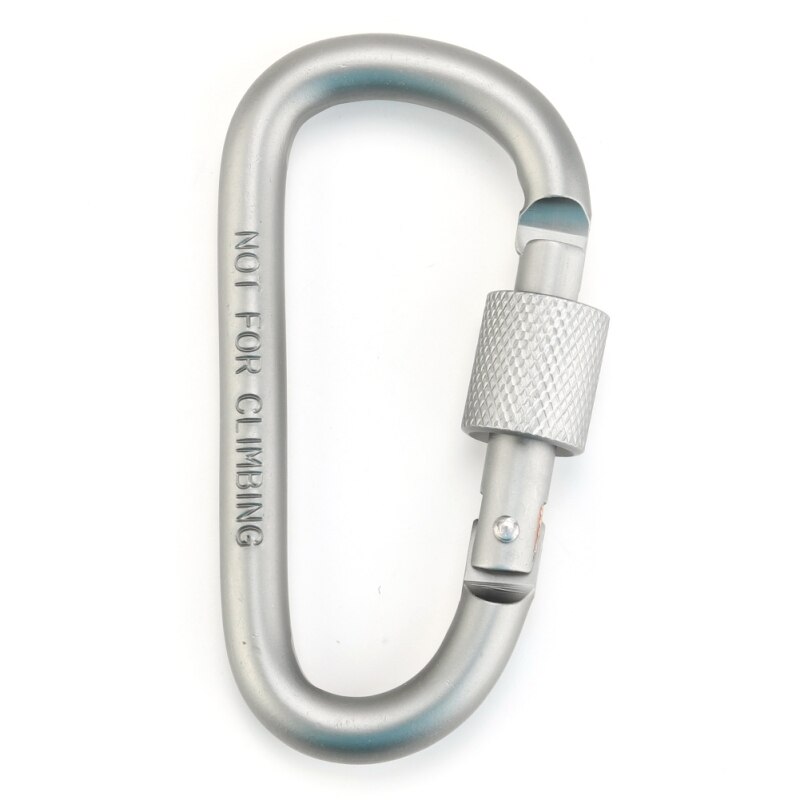 POPOYU 5 Stuks Stevige Aluminium D-ring Karabijnhaken - 7,8 Cm Met Veersluiting - Voor Sleutels, Rugzak, Kamperen - Max. 20 Kg Belasting (zwart)