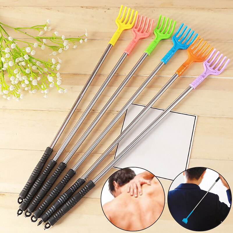 For Massage 46x3.8cm Long Handle Back Scratcher Stainless Steel Telescopic Anti Itch Claw Backscratcher