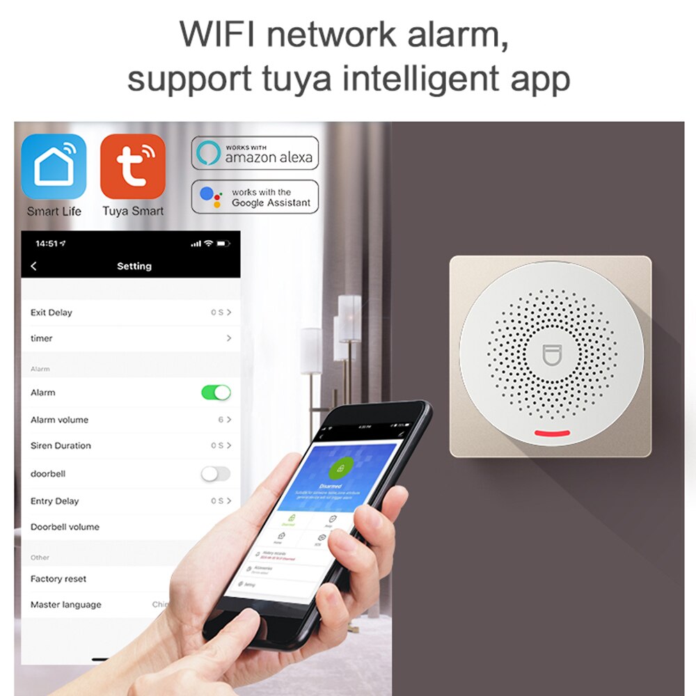 PGST – kit système d&#39;alarme de sécurité sans fil PW150, wi-fi, avec détecteur de mouvement, capteur de porte, application Tuya, contrôle pour maison intelligente