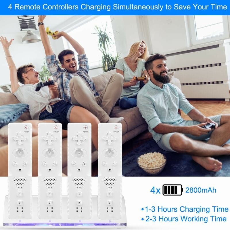 Lader Opladen Dock Station 2/4 Charger + 2/4Pack Oplaadbare Batterijen Voor Nintendo Wii/Wii U Remote controller Opladen Dock