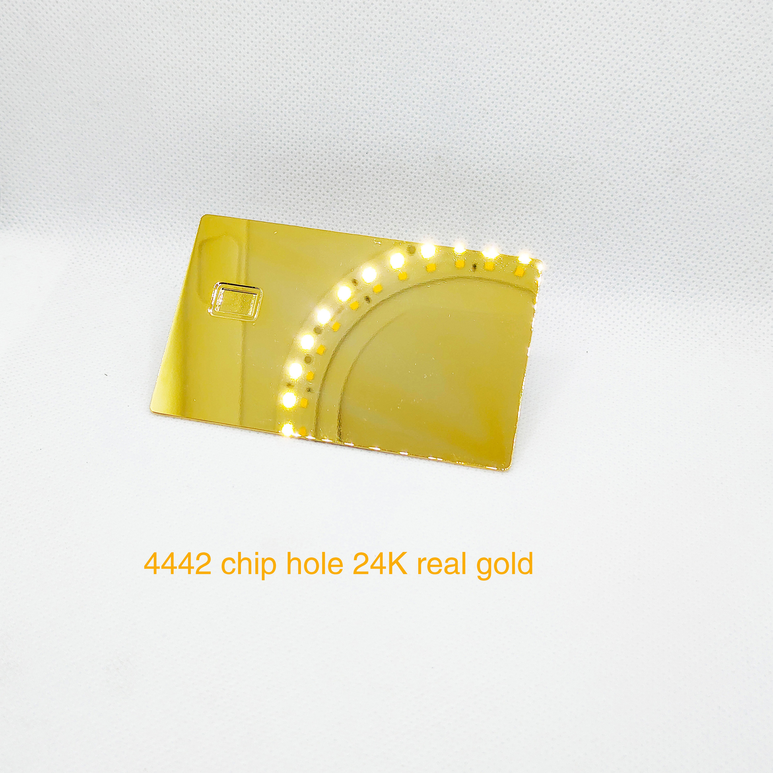 1 Piece 0.8mm Credit Card Size Mirror Reflective Printable Metal Membership Polished Card With Chip Slot and Signature Bar: BROWN