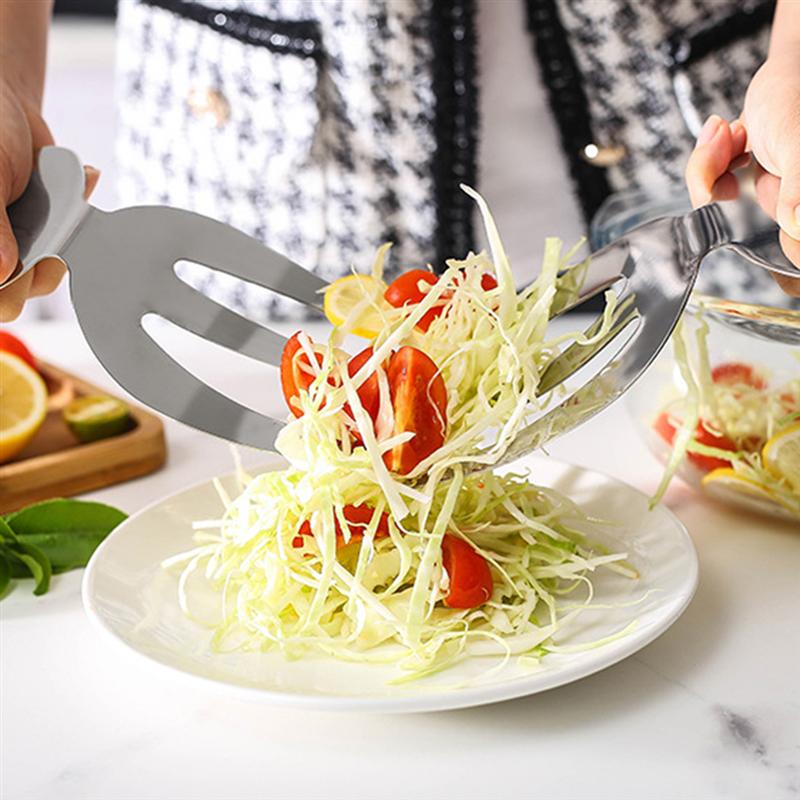 Stainless Steel Salad Claw Salad Hands Fruit Vegetable Salad Server Kitchen Tool for Home Restaurant Party (Silver)