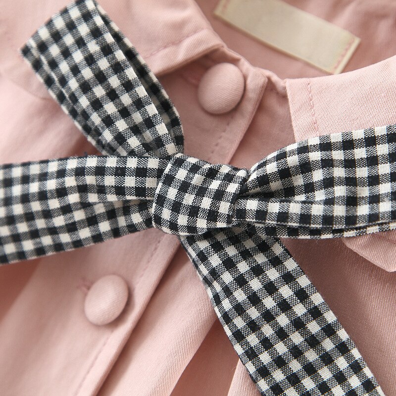 Abrigo de princesa para niños, abrigo de primavera y otoño, abrigo de bebé, chaqueta de bebé bonita rompevientos con lazo de rejilla CT034