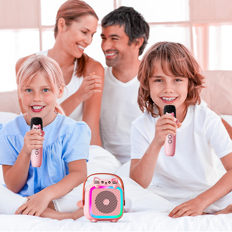 Karaoke Machine 5.3 Bluetooth Speaker System 3D Surround Speakers Wireless Microphones Home Family Singing Children's Kids