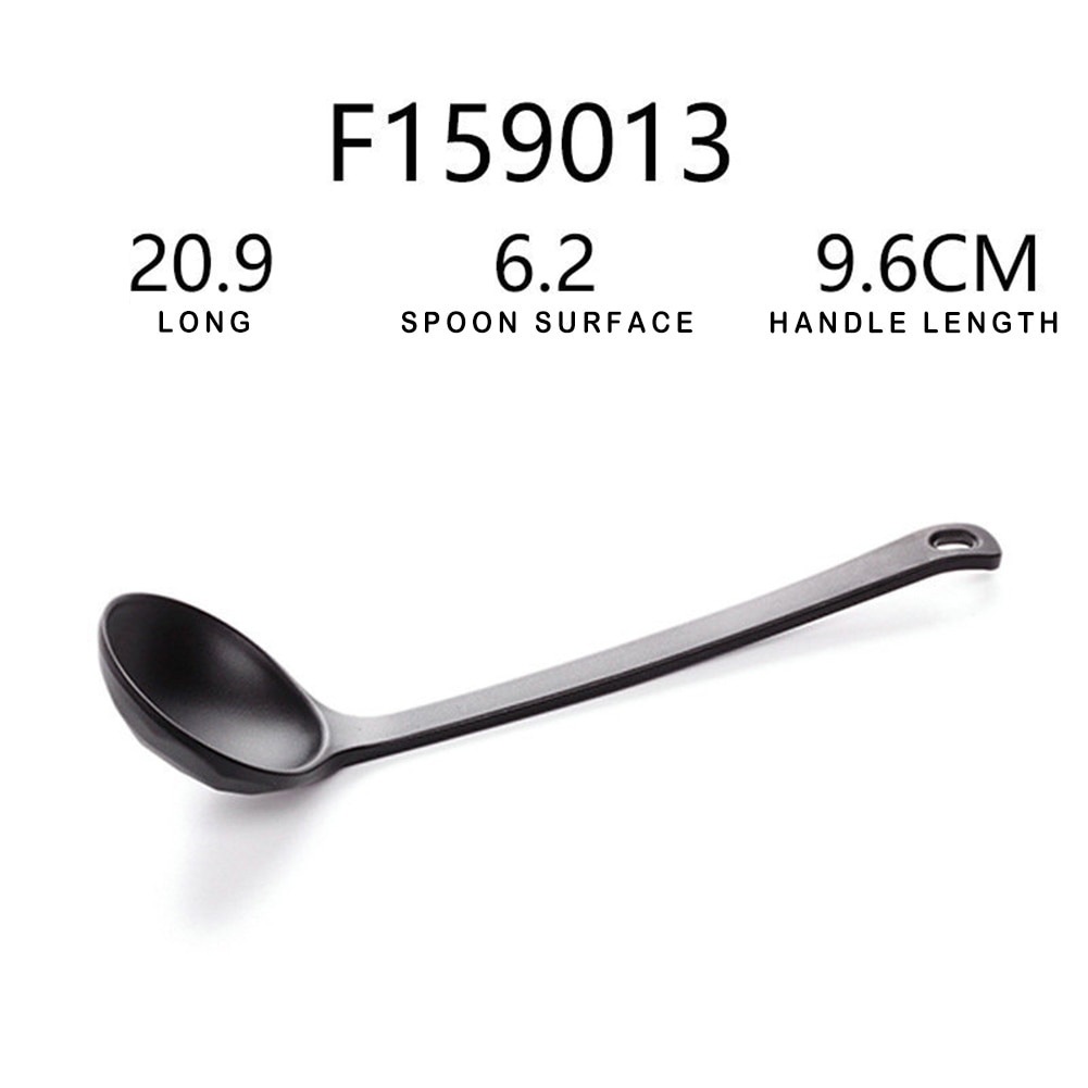 Black Soup Spoon Ramen Soup Bowl Multi-Size Plastic Spoon Ladle Buffet Restaurant Tableware Supplies DH: grey