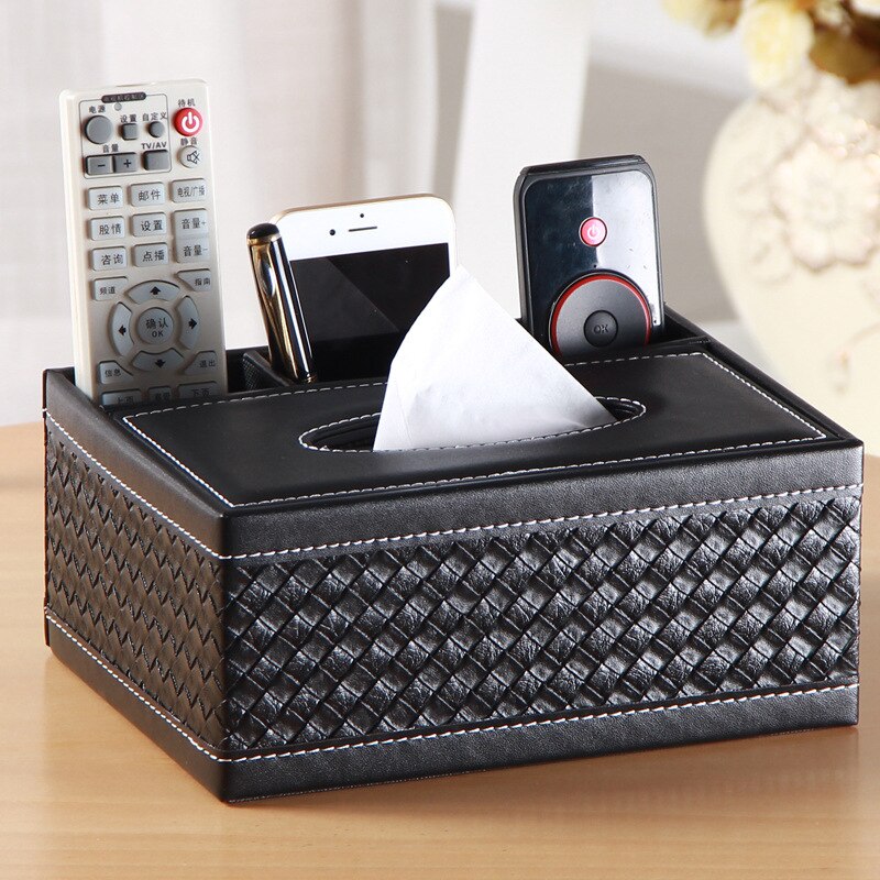 European multifunctional tissue box carton household cute storage box tissue box living room wood remote control