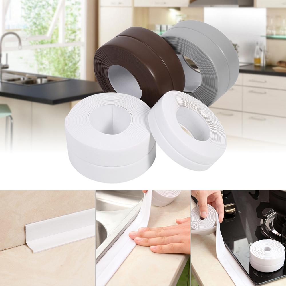 3.2M Zelfklevende Bad En Muur Afdichtstrip Wasbak Edge Trim Keuken Waterdichte Olie-proof Flexibele PVC afdichtstrip