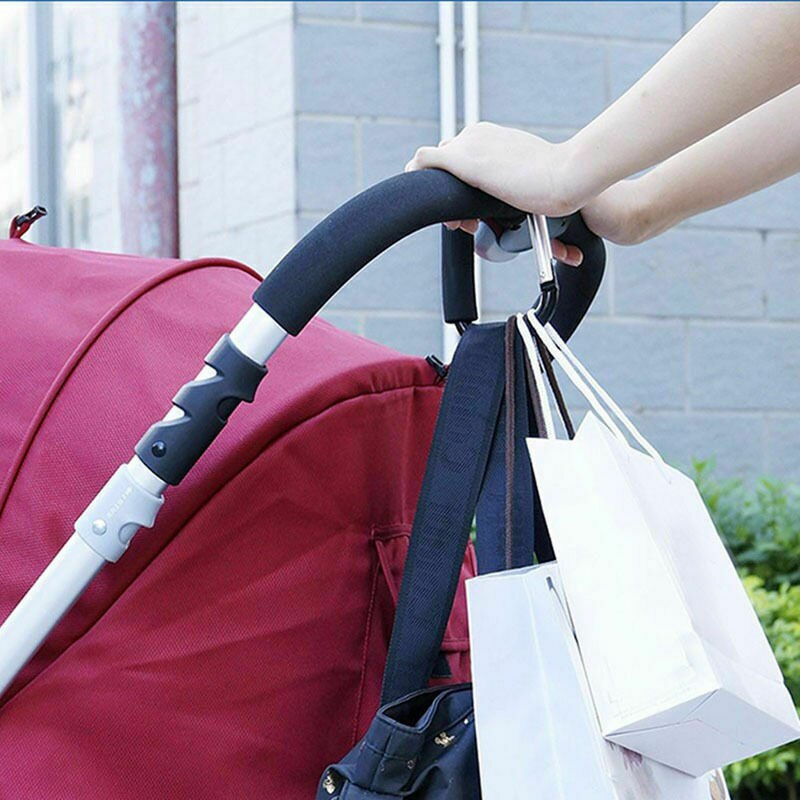 2PCS Baby Kinderwagen Kinderwagen Clip Haken Große Buggy Clips Kinderwagen Karabiner Windel Aufhänger für die Durchführung Einkaufstasche