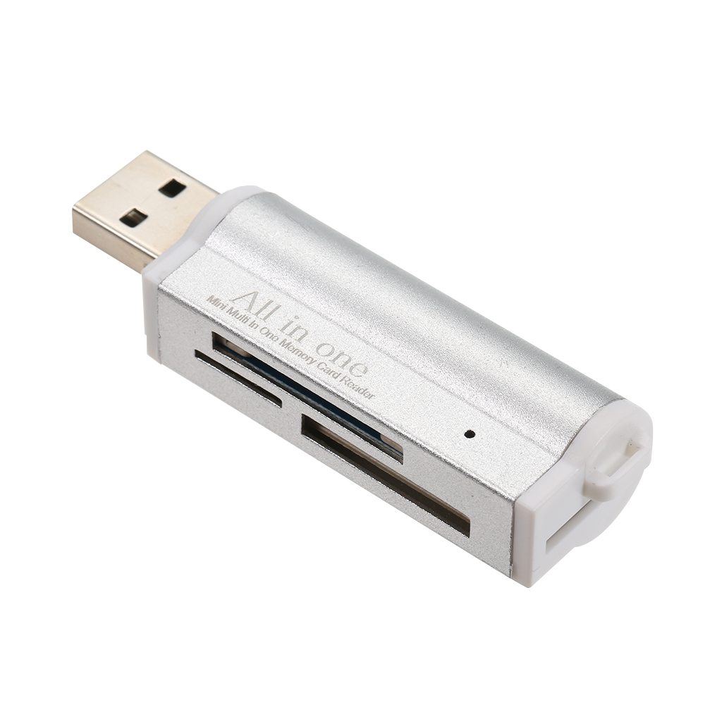 Usb 2.0 mini bærbar alt i en kortlæser til sd/sd/tf/ms duo/micro ms (m2)/ ms pro duo usb 2.0 usb kortlæsere til pc -computer