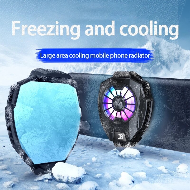 DL05 Mobiele Telefoon Gaming Fan Koeler Heatsink Led Digitale Display Draagbare Usb Type-C Gamepad Koelsysteem Radiator Warmte sink
