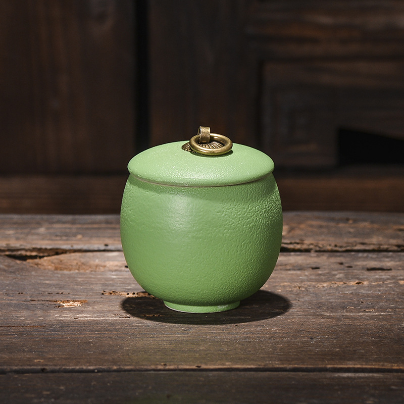 Słoik na herbatę ceramiczny, do kawy, do żywności, szczelny, do gospodarstwa domowego, odporny na wilgoć, do przechowywania, przenośne pudełko podróżne, pojemnik do przechowywania, do domu: Zieleń wojskowa