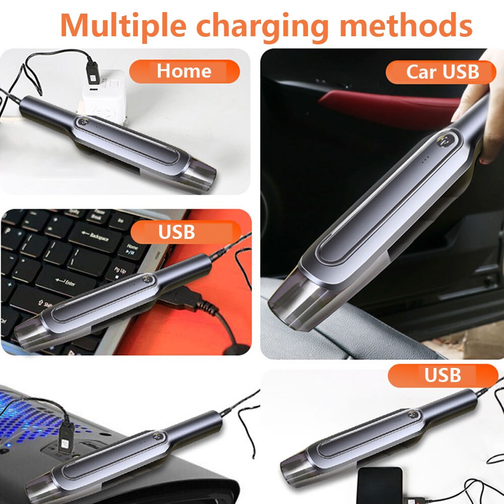 Handheld Wireless Vacuum Cleaner Rechargeable Cyclone Suction Car Vacuum Cleaner Cordless Wet/Dry Auto Portable for Car Home
