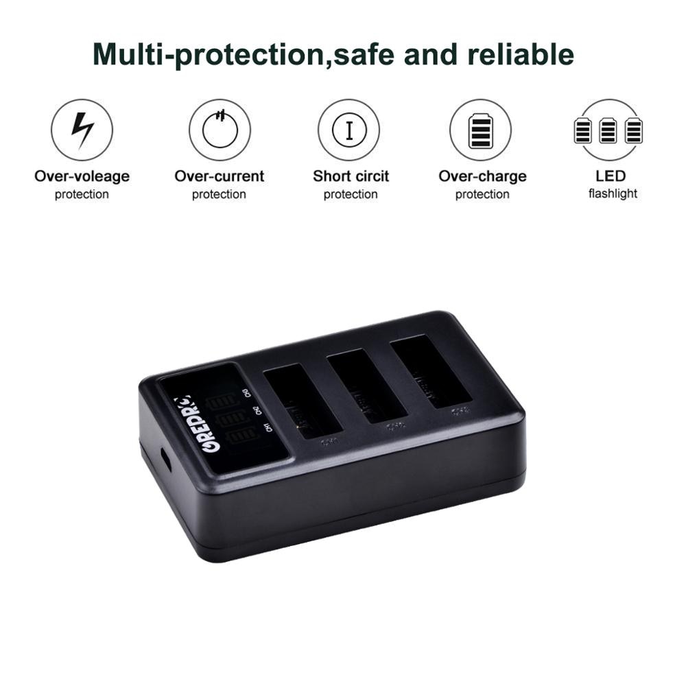 3 st 1680 mah gopro hero 4 ahdbt -401 batteri+ led 3- platser usb-laddare för gopro hero 4 gopro ahdbt -401 actionkamera batteri