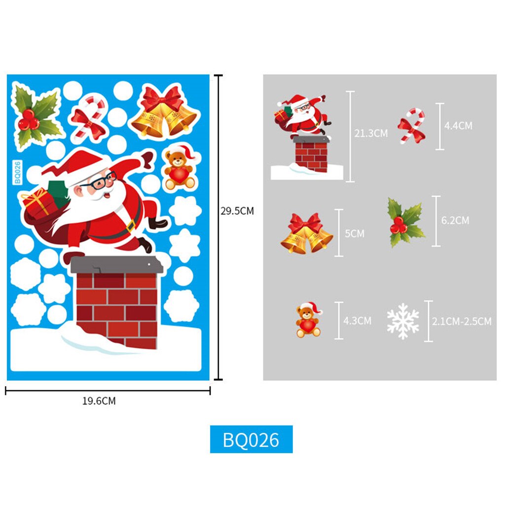 Christmas Snowman Snowflake Electrostatic Sticker Window Kids Room Year Wall Stickers Home Decals Decoration Wallpaper: I