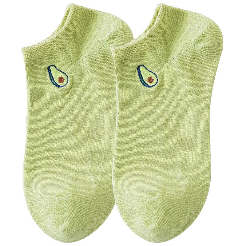 Cute Women Cotton Cartoon Fruit Ankle Socks Summer Japanese Avocado Cute Boat Socks Casual Soft Girls Short Socks