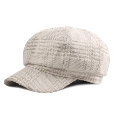 XdanqinX Novelty Adult Women Retro Newsboy Caps Vintage Female Hat Multicolor Women&#39;s Brands Cap Snapback Cap: beige