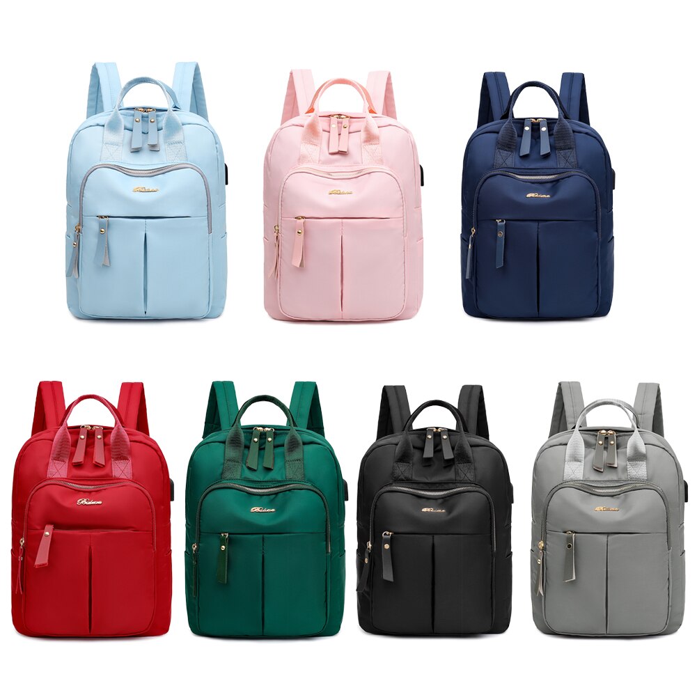 Anti Theft USB Charge Nylon Backpack Waterproof Women School Backpacks Bagpack School Bags Teenage Girls Travel Bag Book Bags